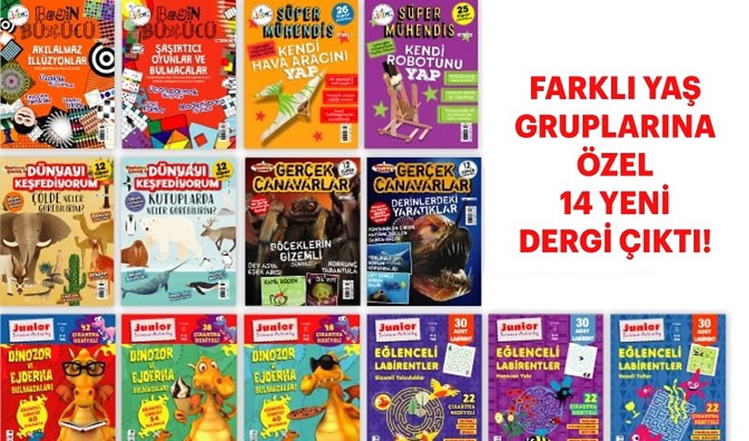 Turkuvaz Dergi'den farklı yaş grupları için 14 yeni çocuk Dergisi